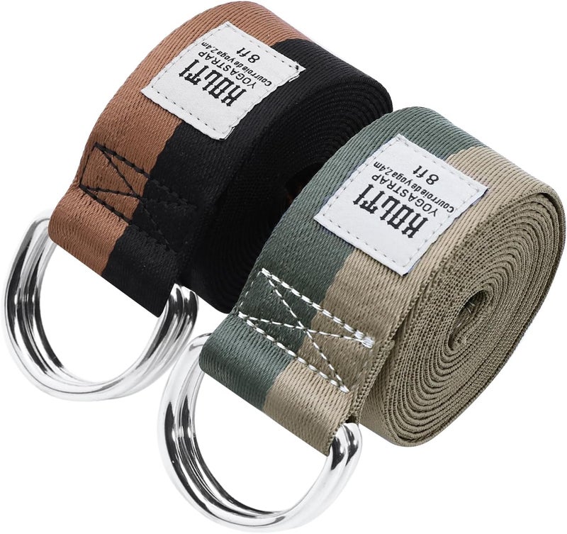 Kolti Yoga Exercise Adjustable Straps 8FT with Durable D-Ring for Pilates & Gym Workouts | Hold Poses, Stretch, Improve Flexibility & Maintain Balance - Image 1